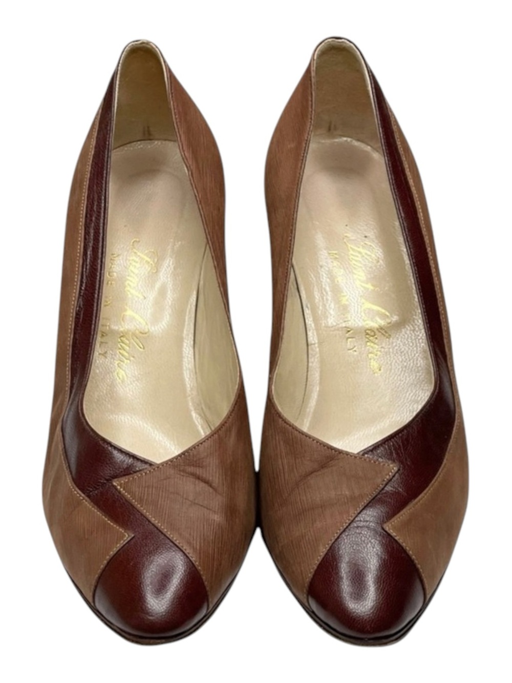 Vintage 70’s: Saint Claire ⊛ Italy Soft Glove Leather Pumps ⊛ Dusty Rose 2 Tone - Picture 9 of 16